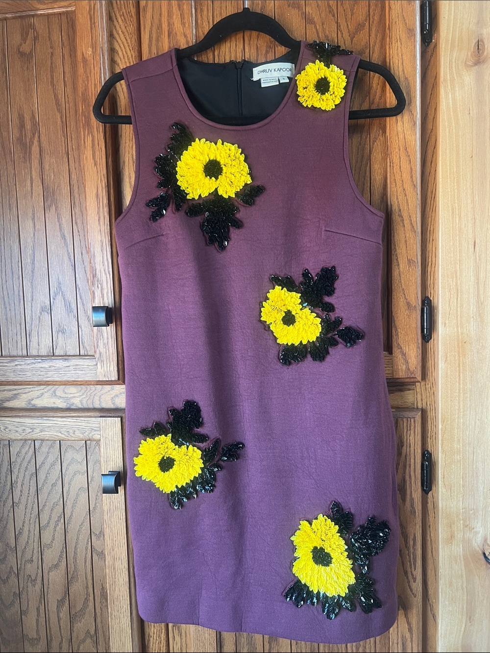 Dhruv Kapoor Purple Embellished Floral Shift Dress